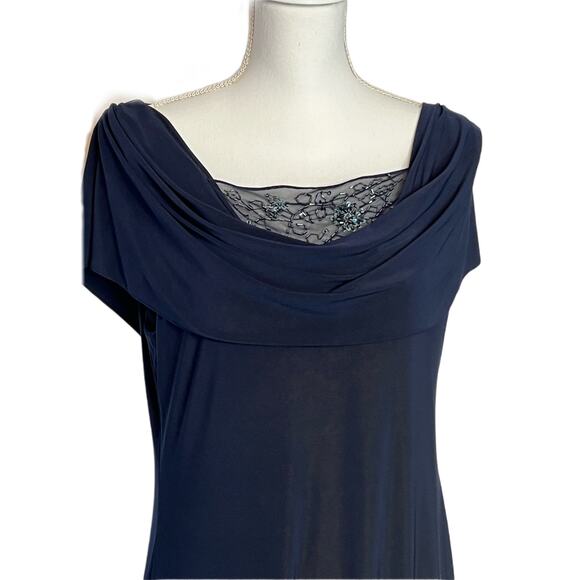 Patra Navy Formal Sleeveless A-line Floor Length Gown Size 14 - Picture 2 of 12